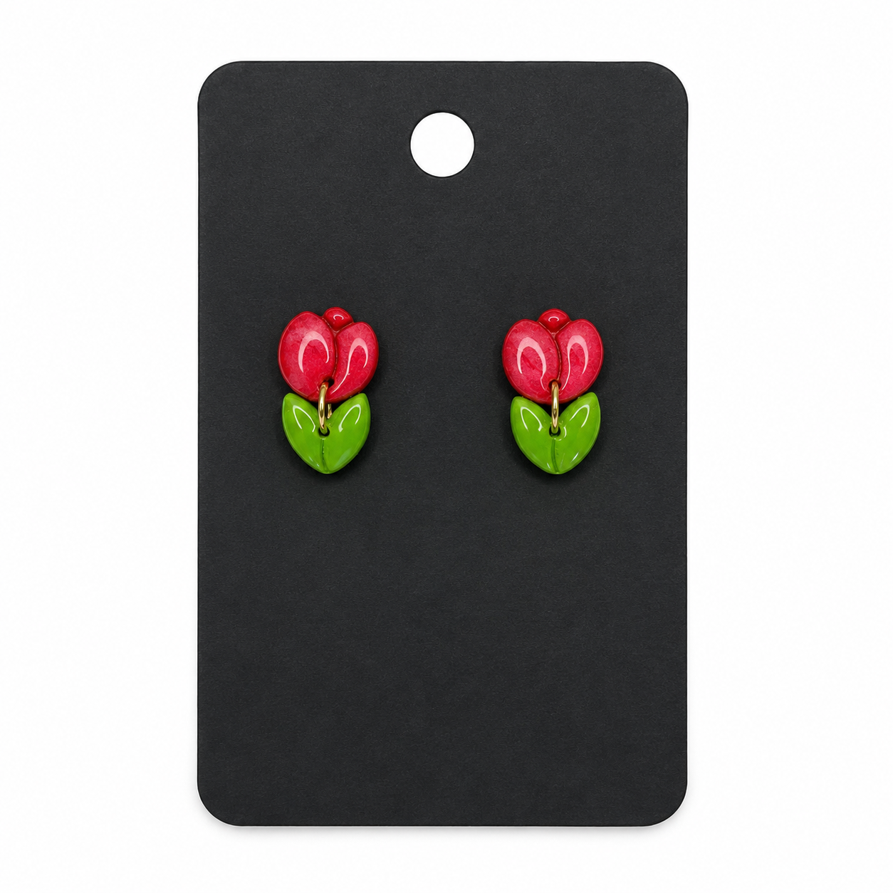 Tulipánové náušnice – červené