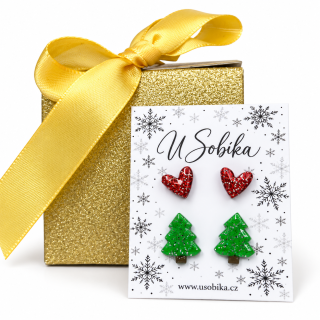 Vánoční set - srdíčka a stromeček 